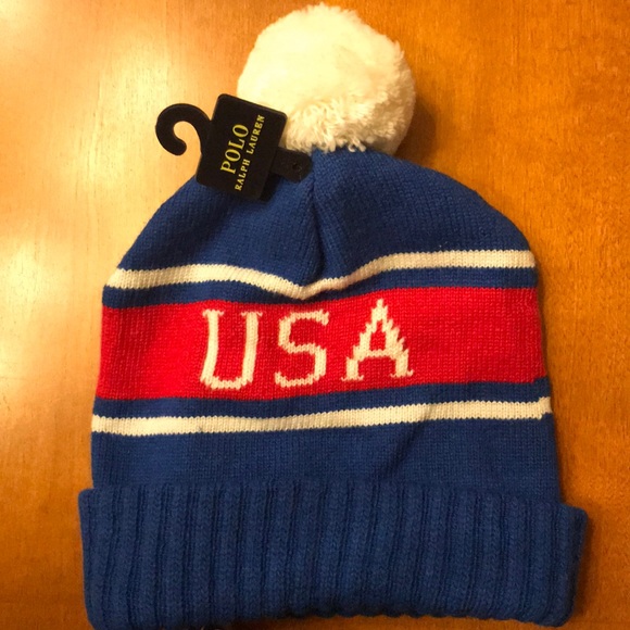 NWT Polo by Ralph Lauren Pom Pom USA hat - Picture 2 of 5